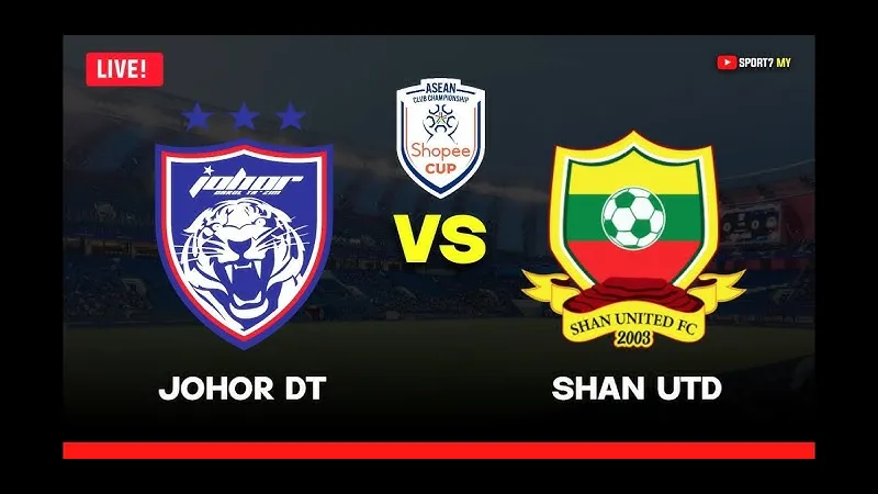 Cầu thủ Johor DT và Shan Utd tranh chấp bóng trên sân - Phân tích chiến